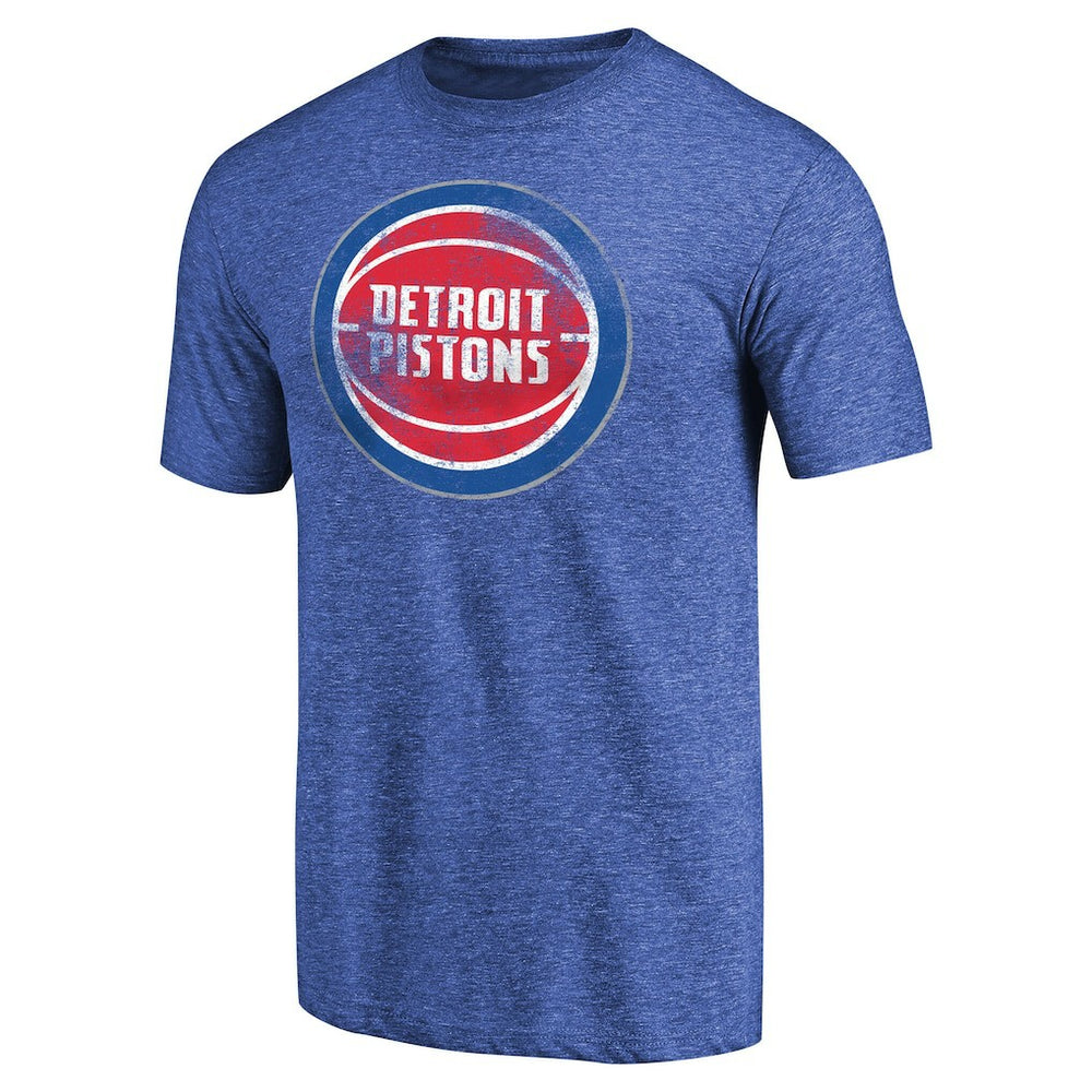 Detroit Pistons Distressed Team Logo II Tri-Blend V-Neck T-Shirt sale - Heathered Blue cheap