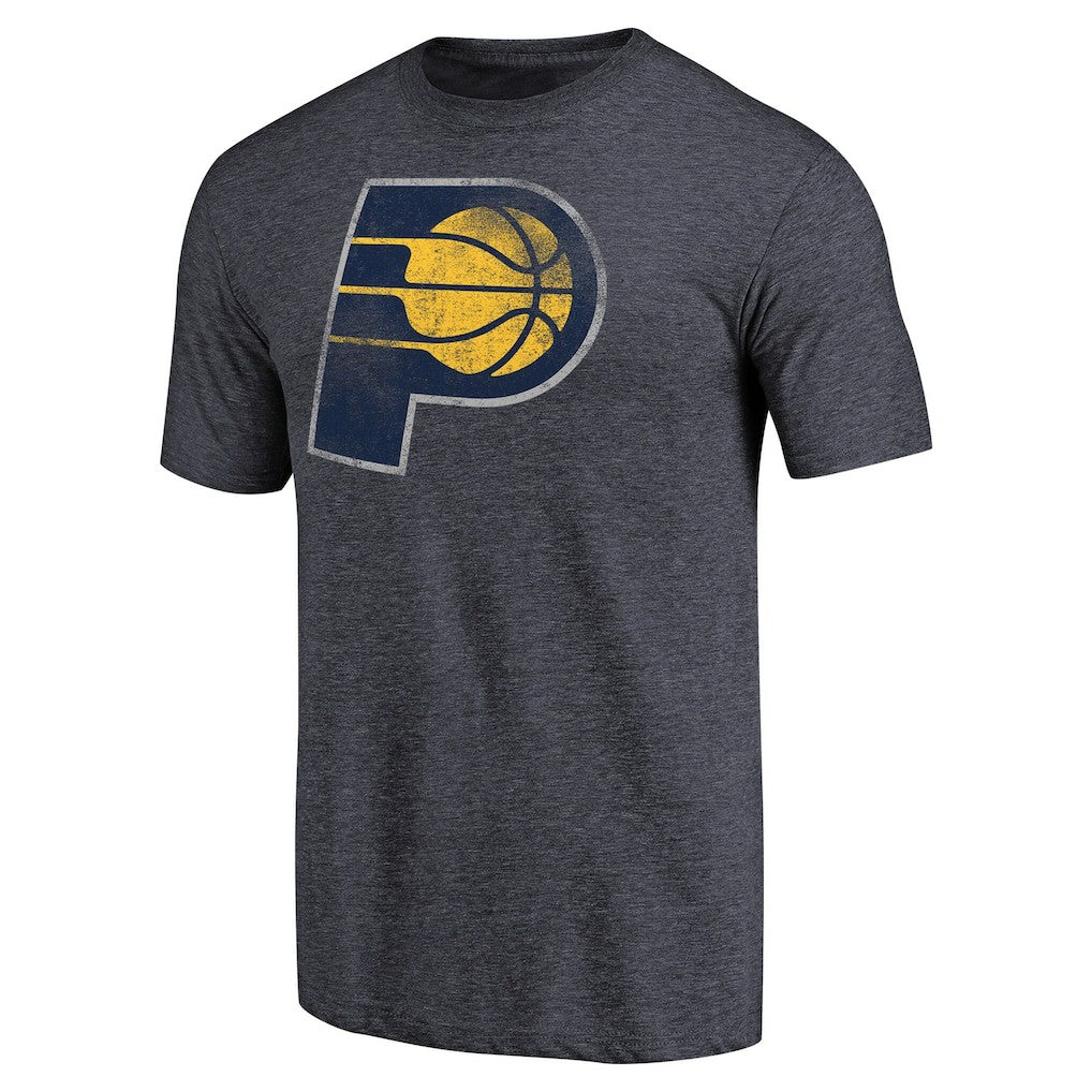Indiana Pacers Distressed Team Logo Tri-Blend T-Shirt - Heather Navy on sale
