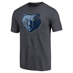 Memphis Grizzlies Distressed Team Logo Tri-Blend T-Shirt - Heather Navy outlet