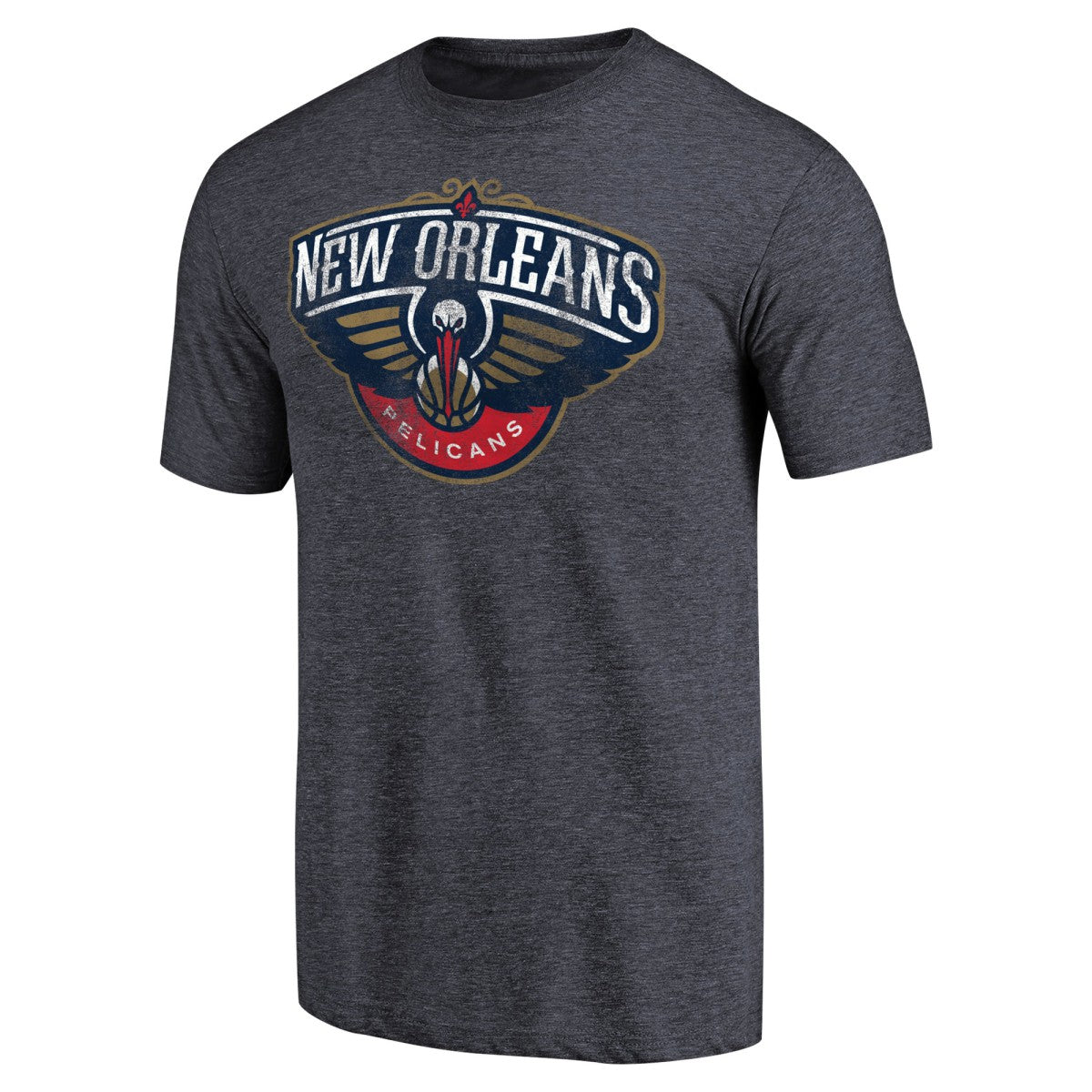 New Orleans Pelicans Distressed Team Logo Tri-Blend T-Shirt - Heather Navy on sale