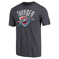 Oklahoma City Thunder Distressed Team Logo Tri-Blend T-Shirt - Heather Navy for sale