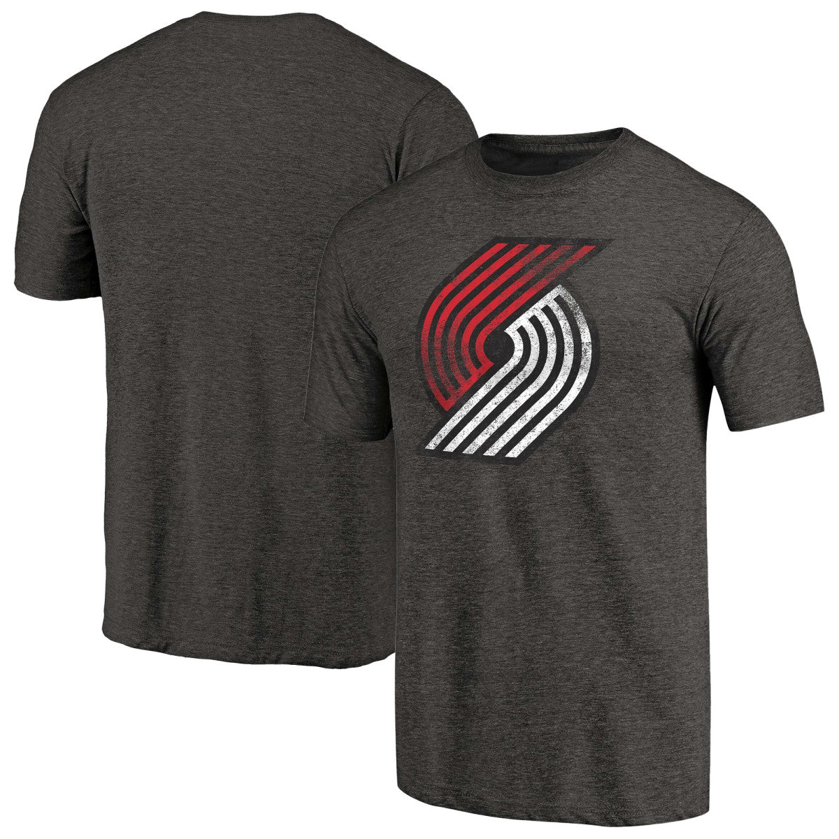 Portland Trail Blazers Distressed Team Logo Tri-Blend T-Shirt - Heather Black sale