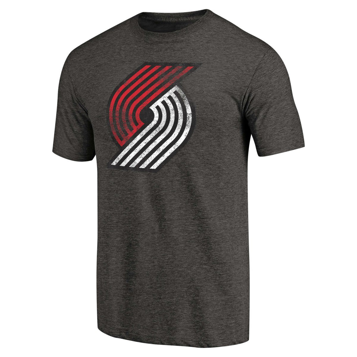 Portland Trail Blazers Distressed Team Logo Tri-Blend T-Shirt - Heather Black sale