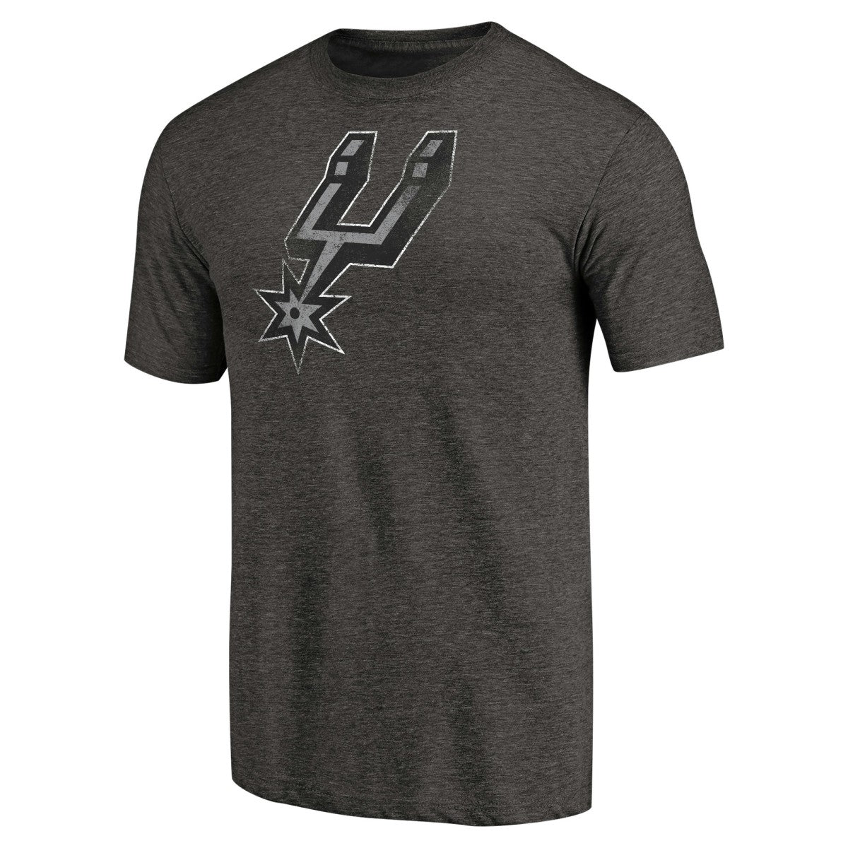 San Antonio Spurs Distressed Team Logo Tri-Blend T-Shirt - Heather Black sale