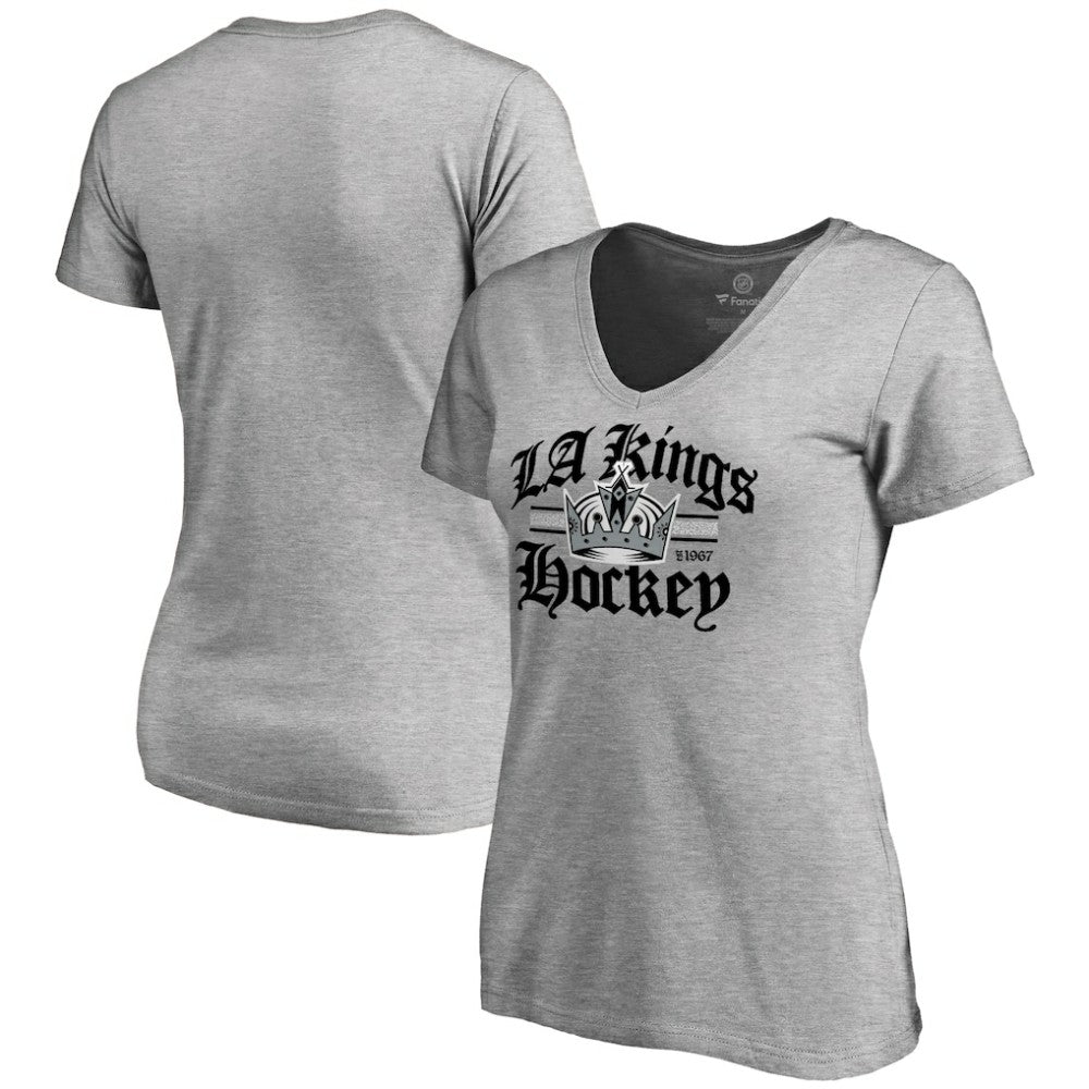 Los Angeles Kings Women's Hometown Collection The Crown V-Neck T-Shirt ash