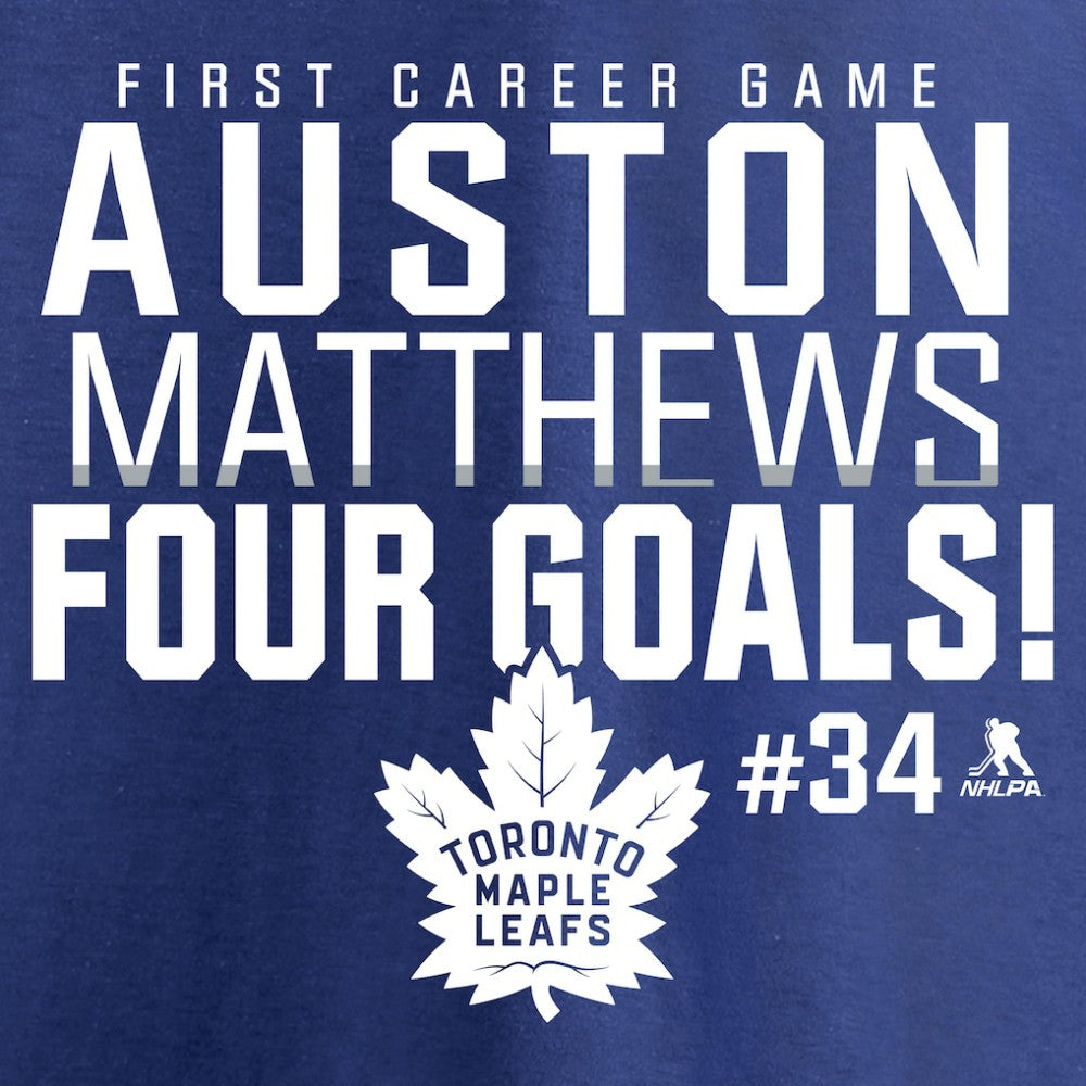 Auston Matthews Toronto Maple Leafs Four Goals T-Shirt Royal