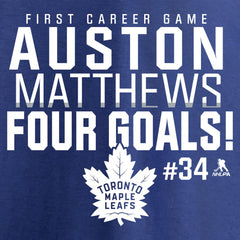 Auston Matthews Toronto Maple Leafs Four Goals T-Shirt Royal