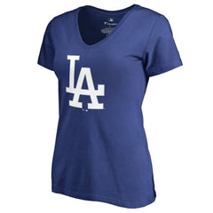 Clayton Kershaw Los Angeles Dodgers Women's Backer Name & Number V-Neck T-Shirt - Royal