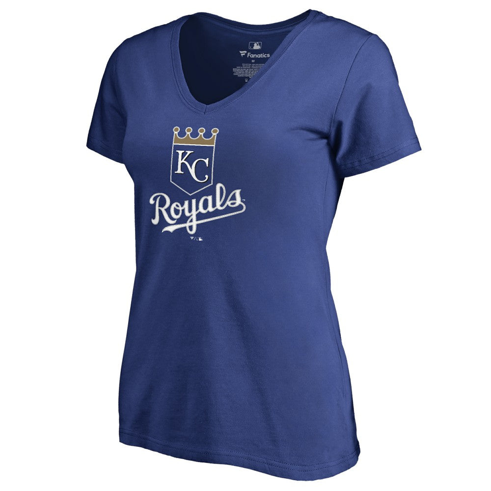 Salvador Perez Kansas City Royals Women's Backer V-Neck T-Shirt - Royal
