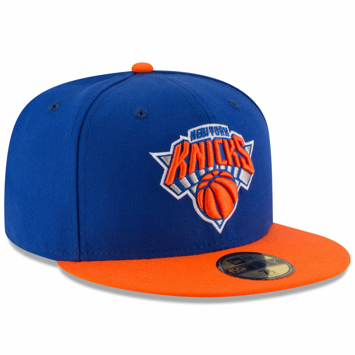 New York Knicks Team Color 2Tone 59FIFTY Fitted Hat - Royal/Orange | New Era for sale