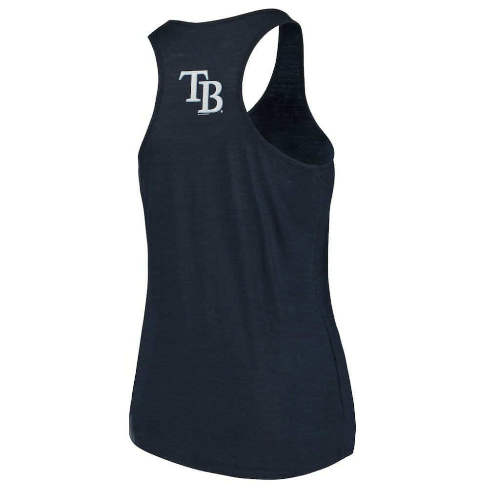 Tampa Bay Rays Soft as a Grape Women's Plus Size Swing for the Fences Racerback Tank Top - Navy