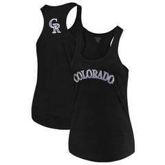 Colorado Rockies Soft as a Grape Women's Plus Size Swing for the Fences Racerback Tank Top - Black