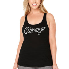 Chicago White Sox Soft as a Grape Women's Plus Size Swing for the Fences Racerback Tank Top - Black
