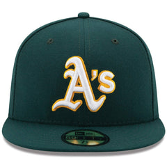 Athletics Road Authentic Collection On Field 59FIFTY Performance Fitted Hat - Green | New Era