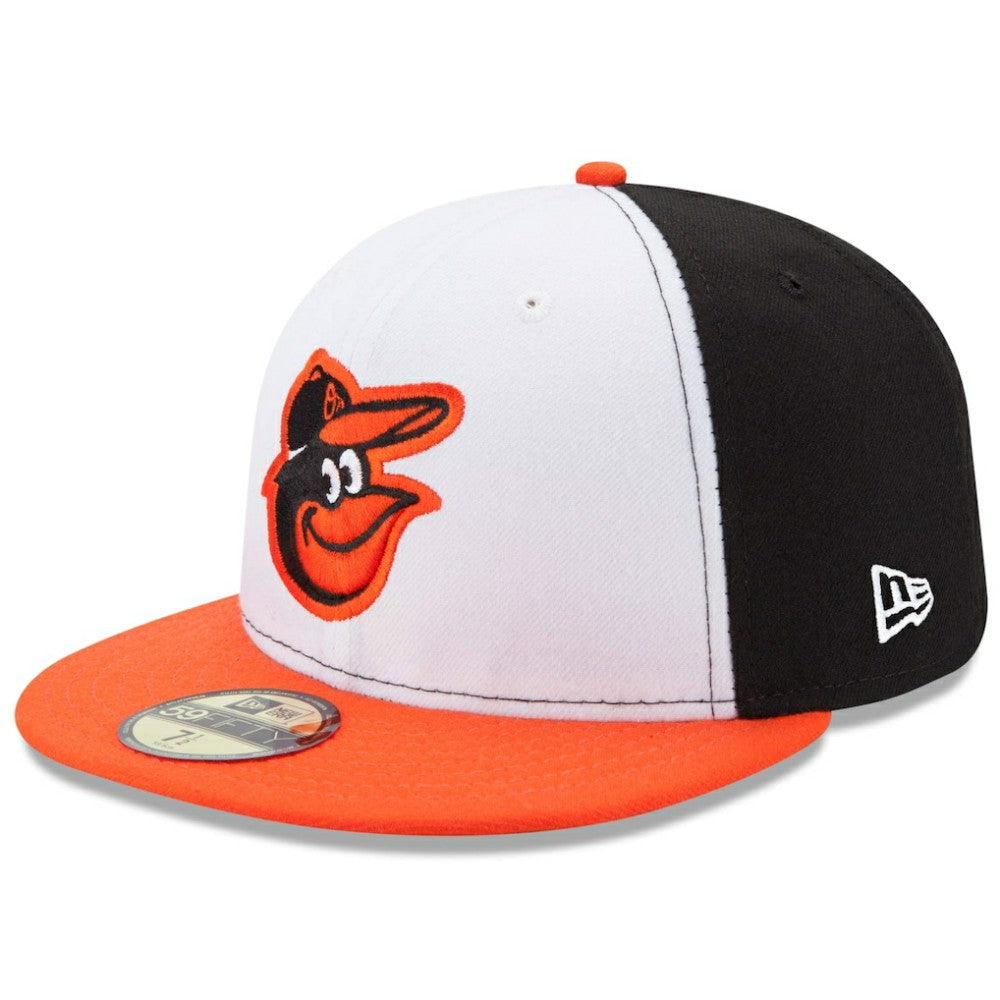Baltimore Orioles Home Authentic Collection On-Field 59FIFTY Fitted Hat - White/Orange | New Era