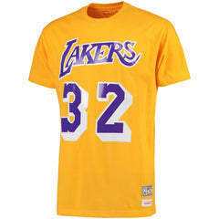 Magic Johnson Los Angeles Lakers Hardwood Classics Retro Name & Number T-Shirt - Gold | Mitchell & Ness online