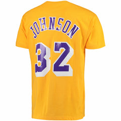 Magic Johnson Los Angeles Lakers Hardwood Classics Retro Name & Number T-Shirt - Gold | Mitchell & Ness online