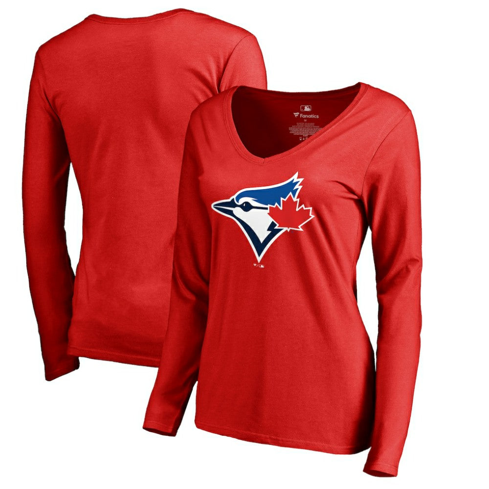 Toronto Blue Jays Women's Logo Long Sleeve T-Shirt - Red