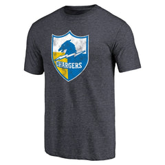 Los Angeles Chargers Throwback Logo Tri-Blend T-Shirt - Navy outlet