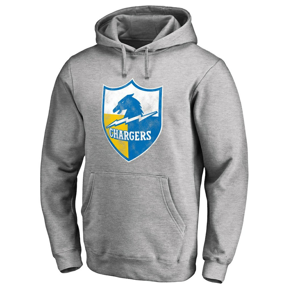 Los Angeles Chargers Throwback Logo Pullover Hoodie - Heather Gray online