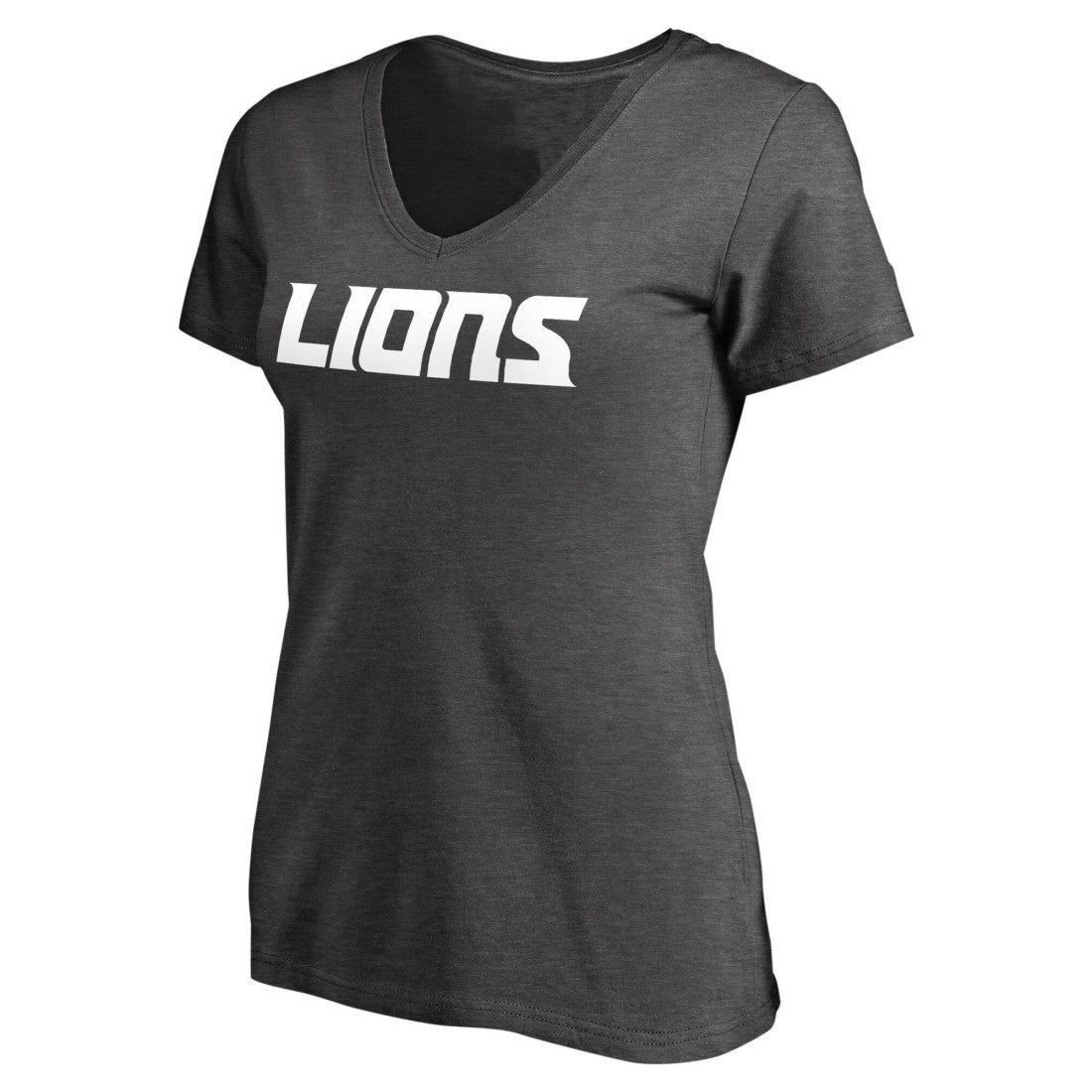 Detroit Lions Women's Team Lockup V-Neck T-Shirt - Heather Gray on sale