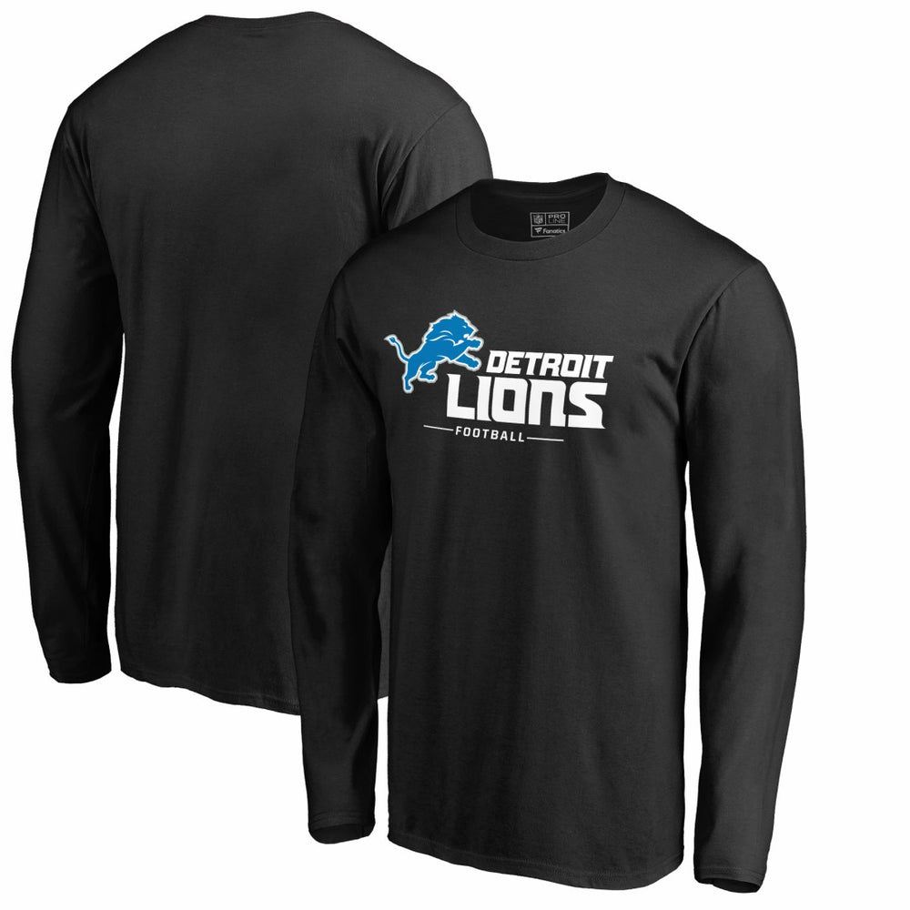 Detroit Lions Team Lockup II Long Sleeve T-Shirt - Black discount