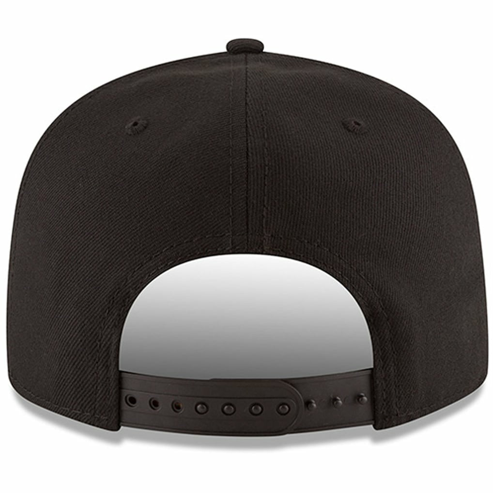 Atlanta Hawks Black & White Logo 9FIFTY Adjustable Snapback Hat - Black | New Era on sale