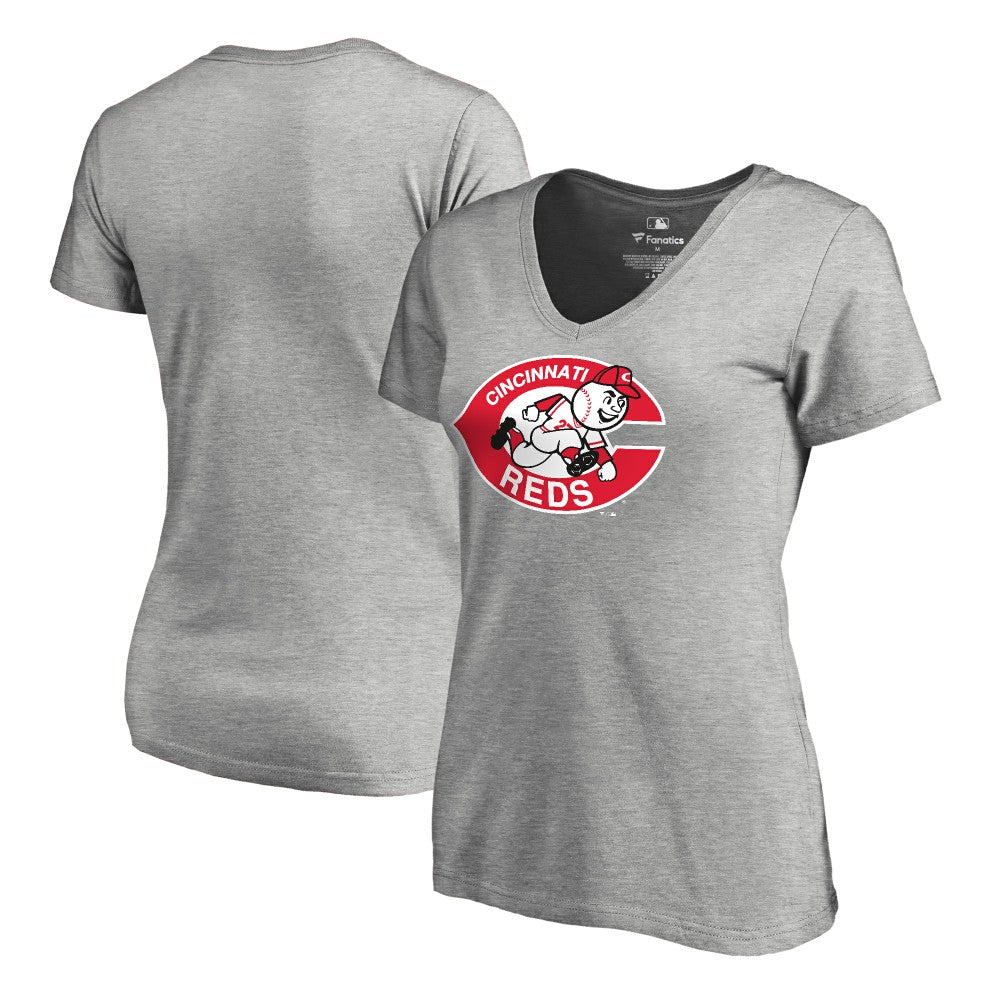 Cincinnati Reds Women's Cooperstown Collection Forbes T-Shirt - Ash