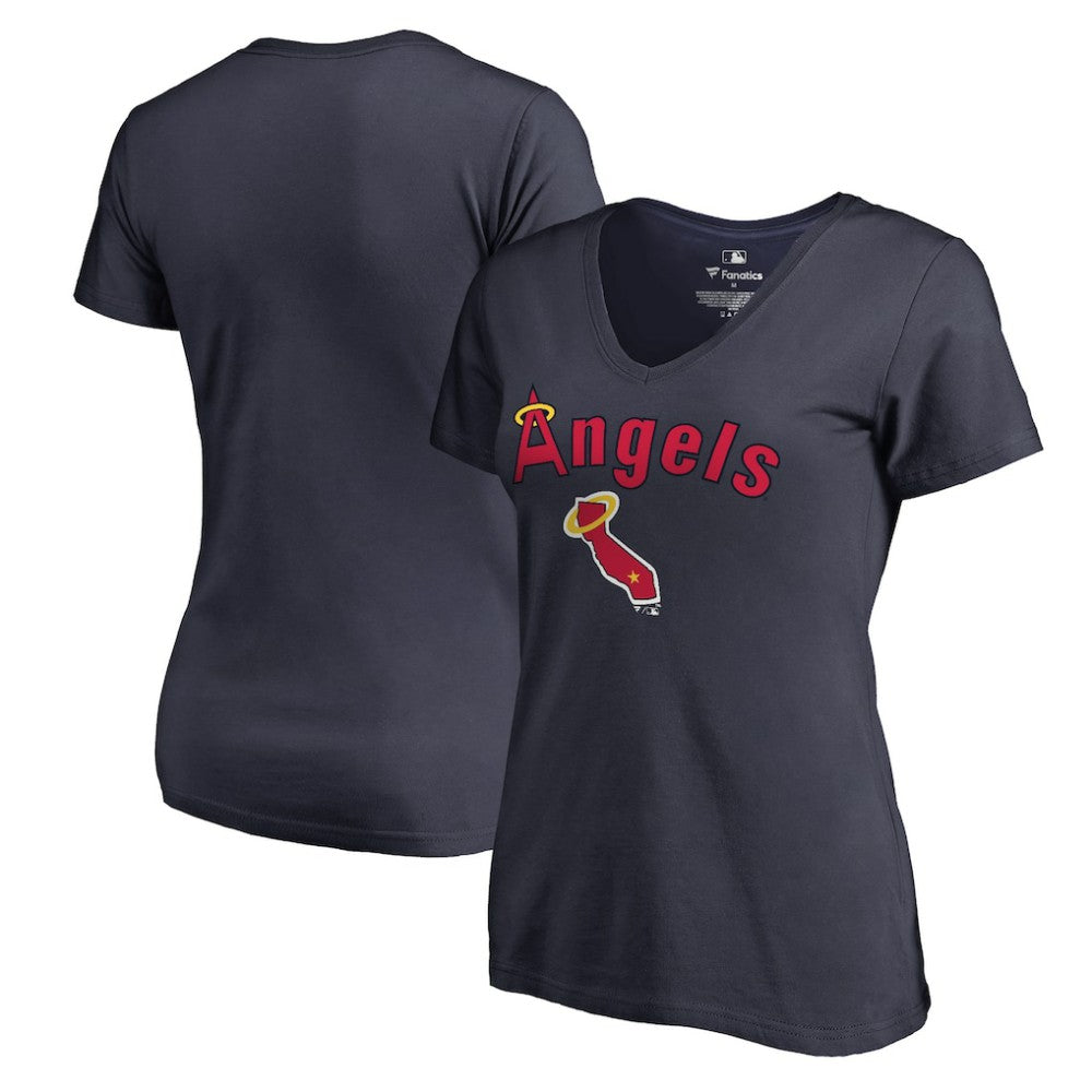 Los Angeles Angels Women's Core Wahconah V-Neck T-Shirt - Navy