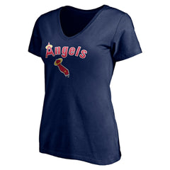 Los Angeles Angels Women's Core Wahconah V-Neck T-Shirt - Navy