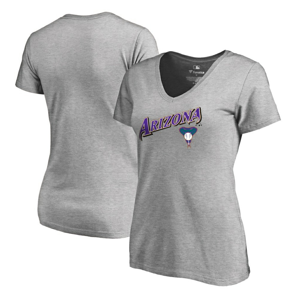 Arizona Diamondbacks Women's Core Wahconah V-Neck T-Shirt - Heather Gray