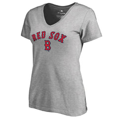 Boston Red Sox Women's Core Wahconah V-Neck T-Shirt - Heather Gray