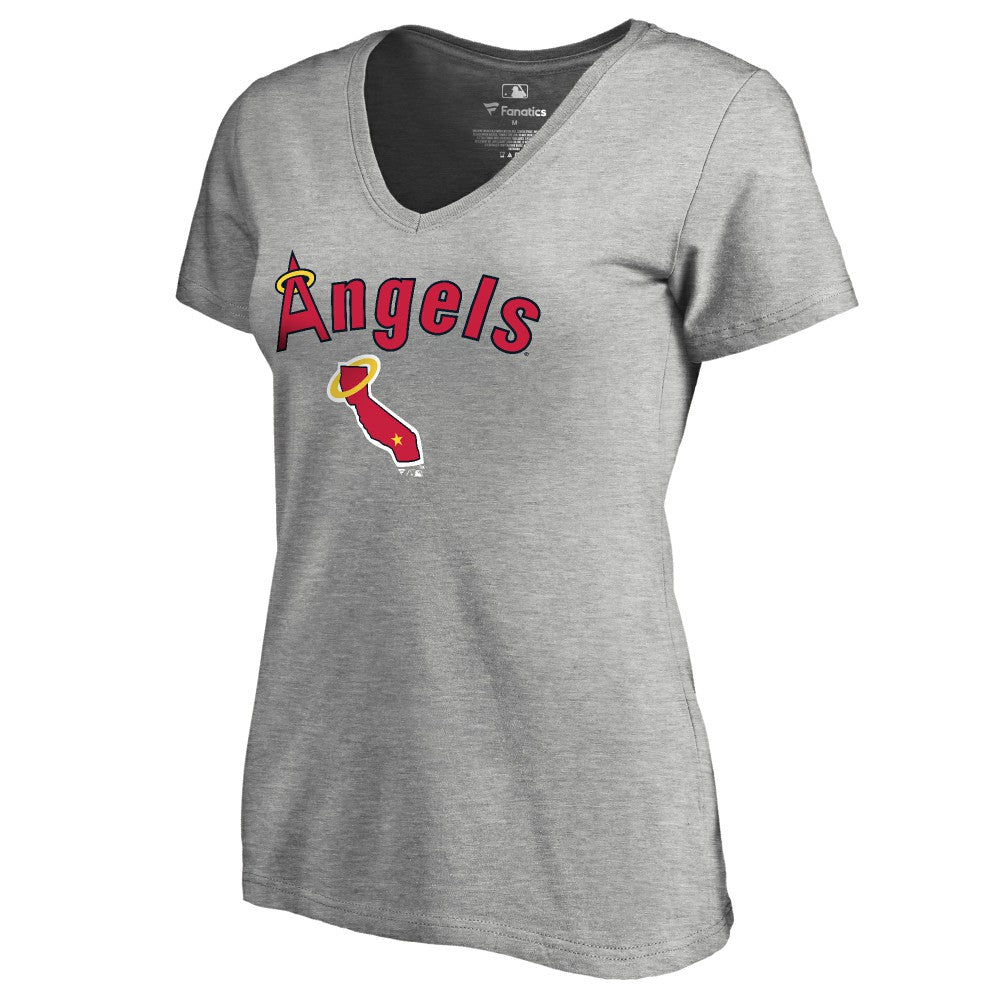 Los Angeles Angels Women's Core Wahconah V-Neck T-Shirt - Heather Gray