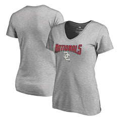 Washington Nationals Women's Core Wahconah V-Neck T-Shirt - Heather Gray