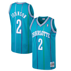 Larry Johnson Charlotte Hornets 1992/93 Hardwood Classics Swingman Jersey - Teal | Mitchell & Ness cheap
