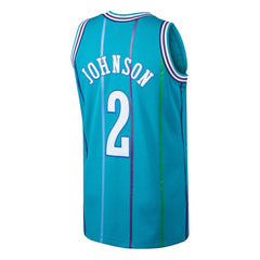 Larry Johnson Charlotte Hornets 1992/93 Hardwood Classics Swingman Jersey - Teal | Mitchell & Ness cheap