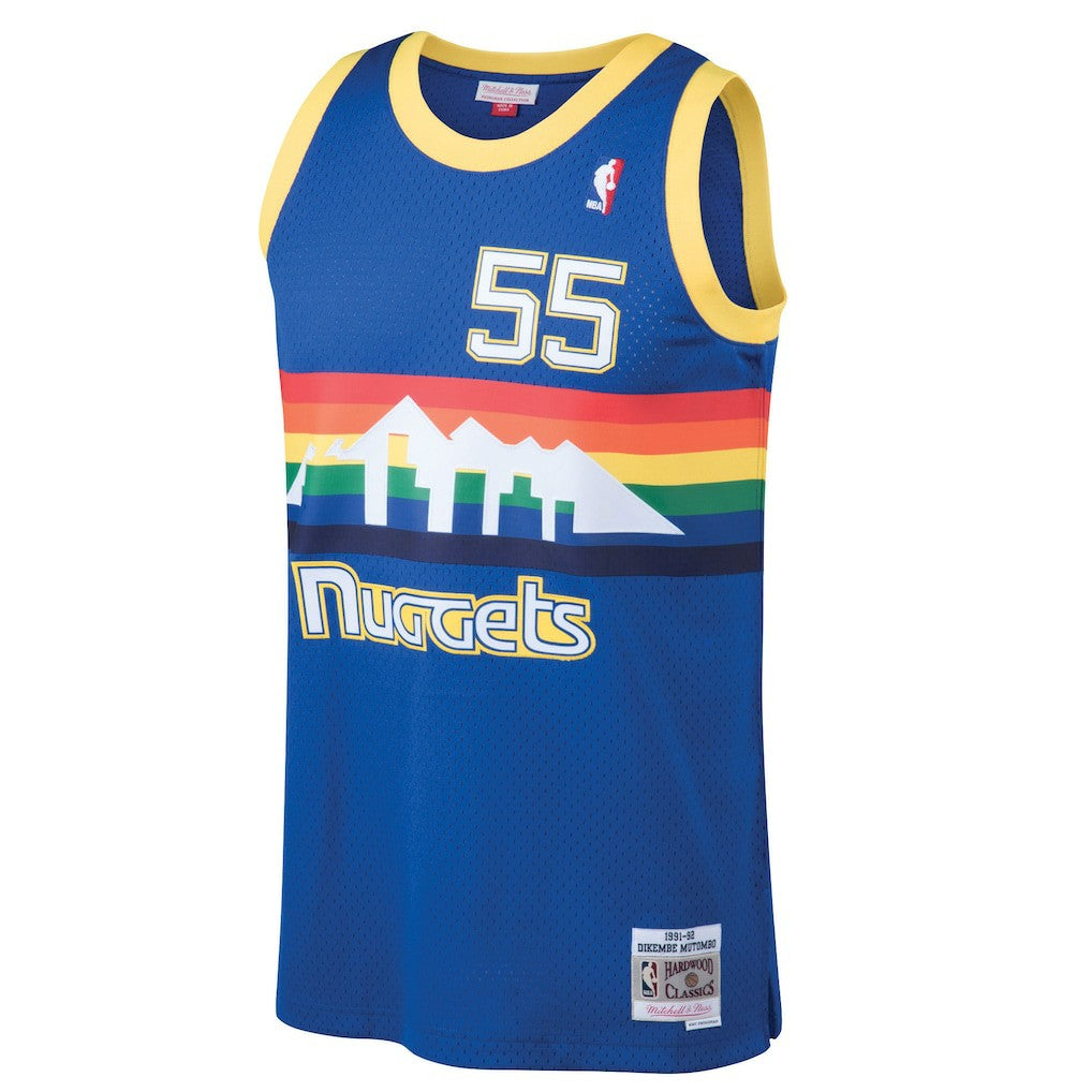 Dikembe Mutombo Denver Nuggets 1991/92 Hardwood Classics Swingman Jersey sale - Blue | Mitchell & Ness online