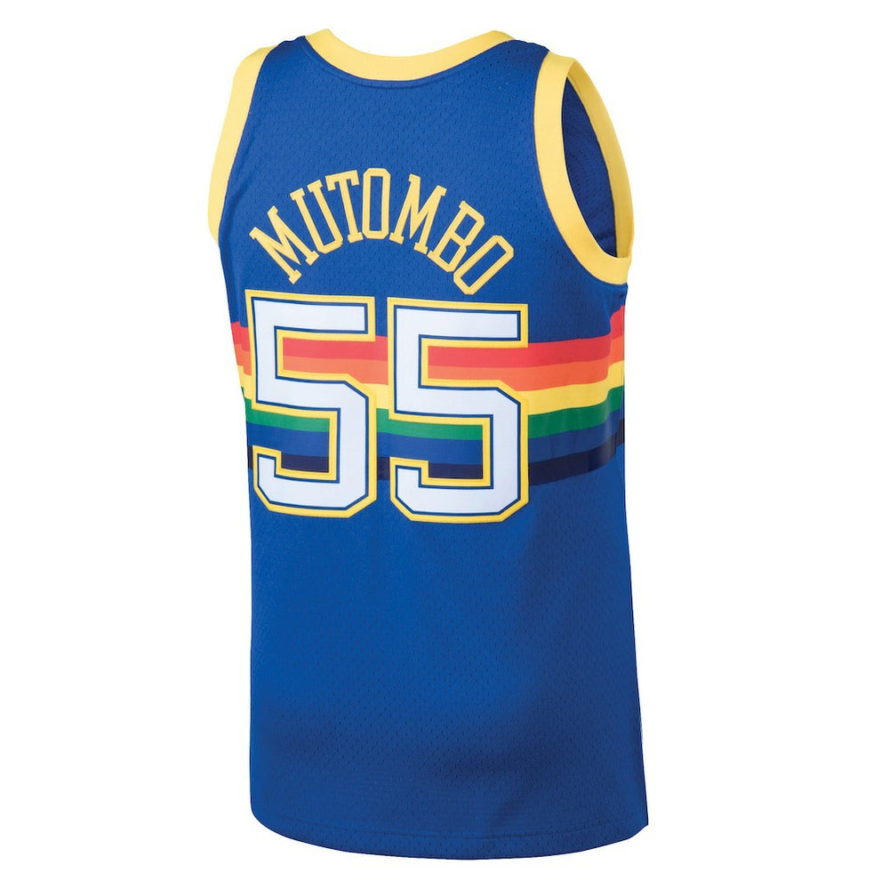 Dikembe Mutombo Denver Nuggets 1991/92 Hardwood Classics Swingman Jersey sale - Blue | Mitchell & Ness online