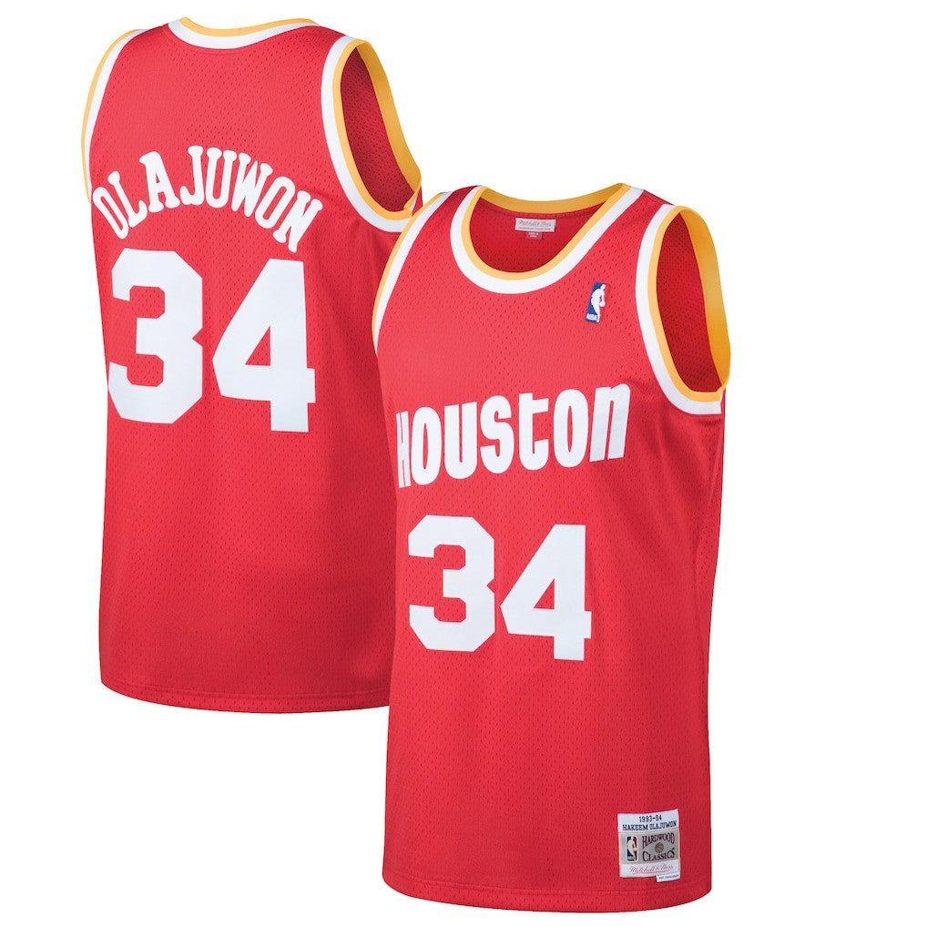 Hakeem Olajuwon Houston Rockets 1993/94 Hardwood Classics Swingman Jersey - Red | Mitchell & Ness outlet