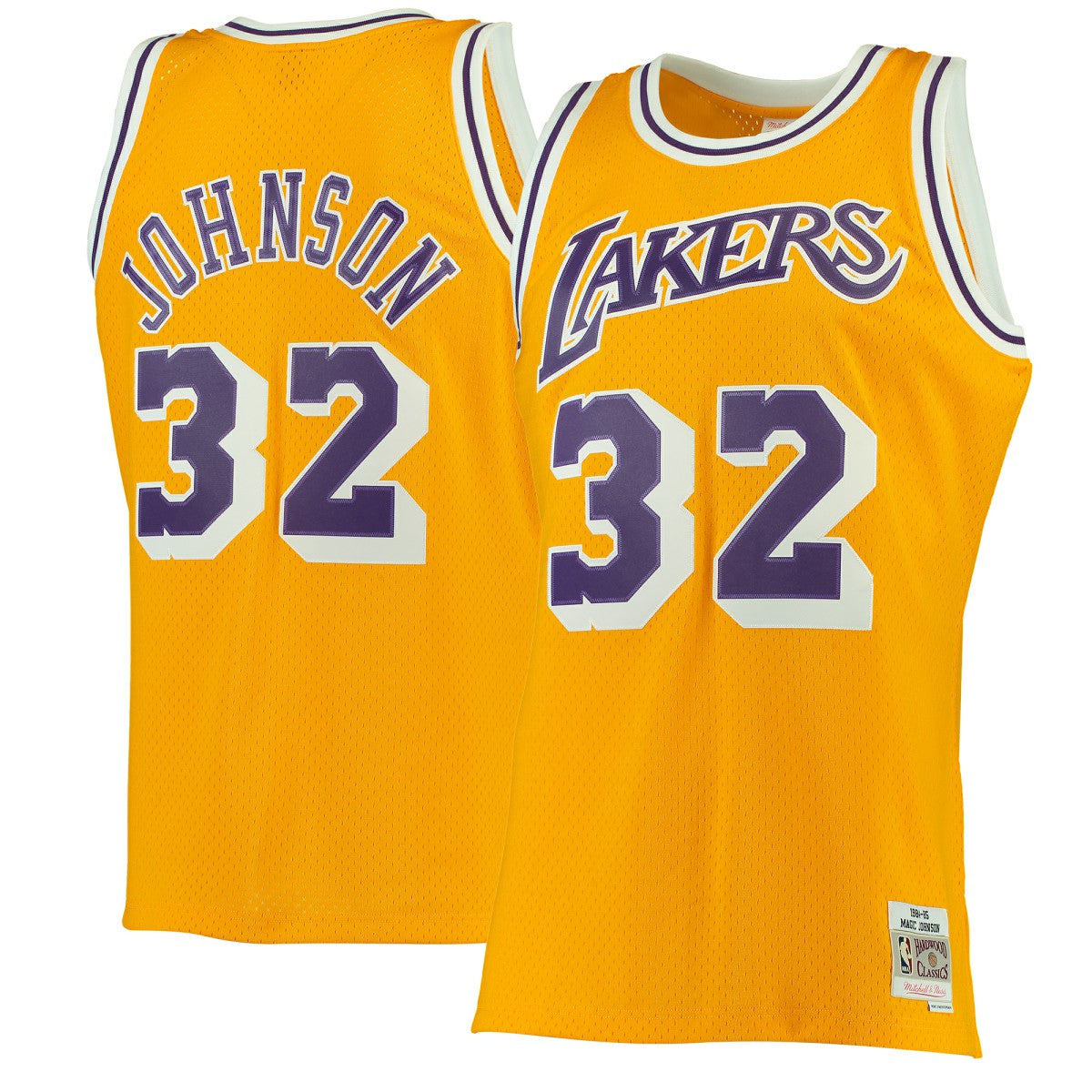 Magic Johnson Los Angeles Lakers 1984/85 Hardwood Classics Swingman Jersey - Gold | Mitchell & Ness for sale