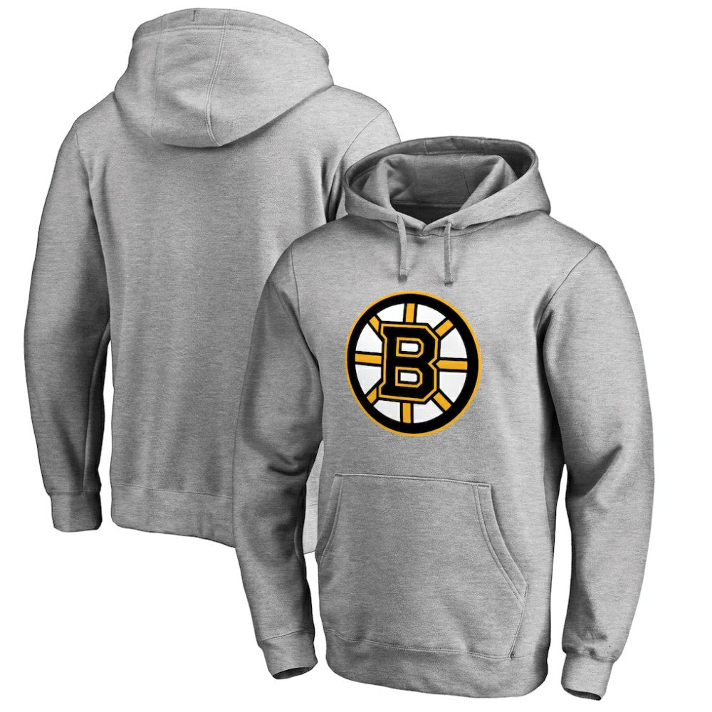 Boston Bruins Primary Logo Pullover Hoodie II Heather Gray