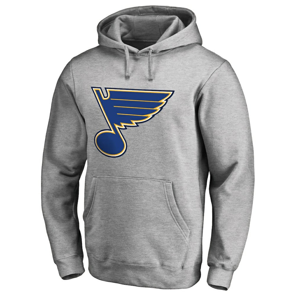 St. Louis Blues Primary Logo Pullover Hoodie II Heather Gray