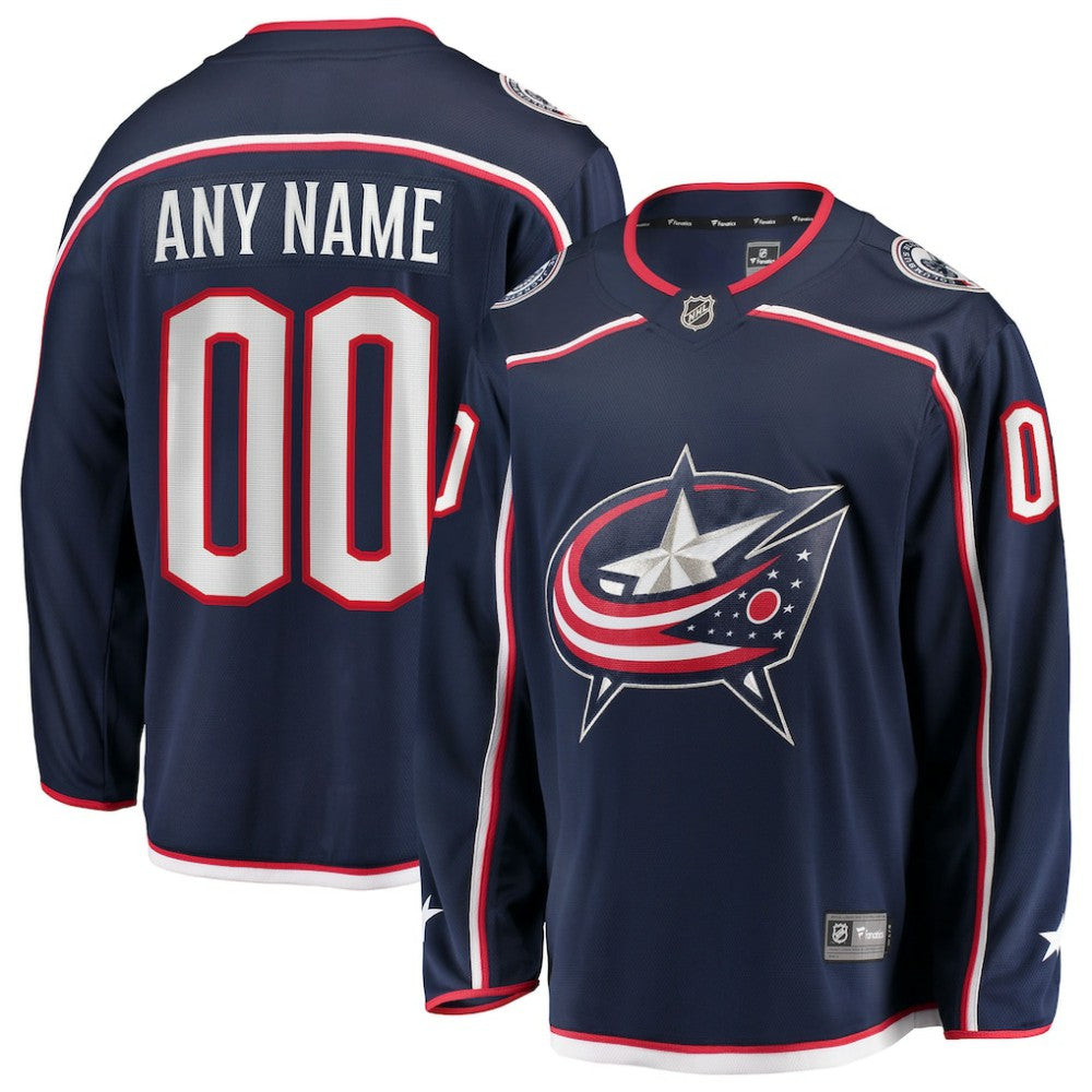 Columbus Blue Jackets Fanatics Home Breakaway Custom Jersey Navy