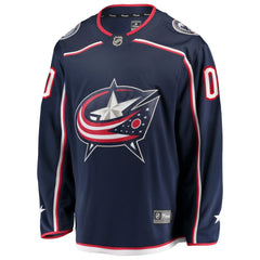 Columbus Blue Jackets Fanatics Home Breakaway Custom Jersey Navy