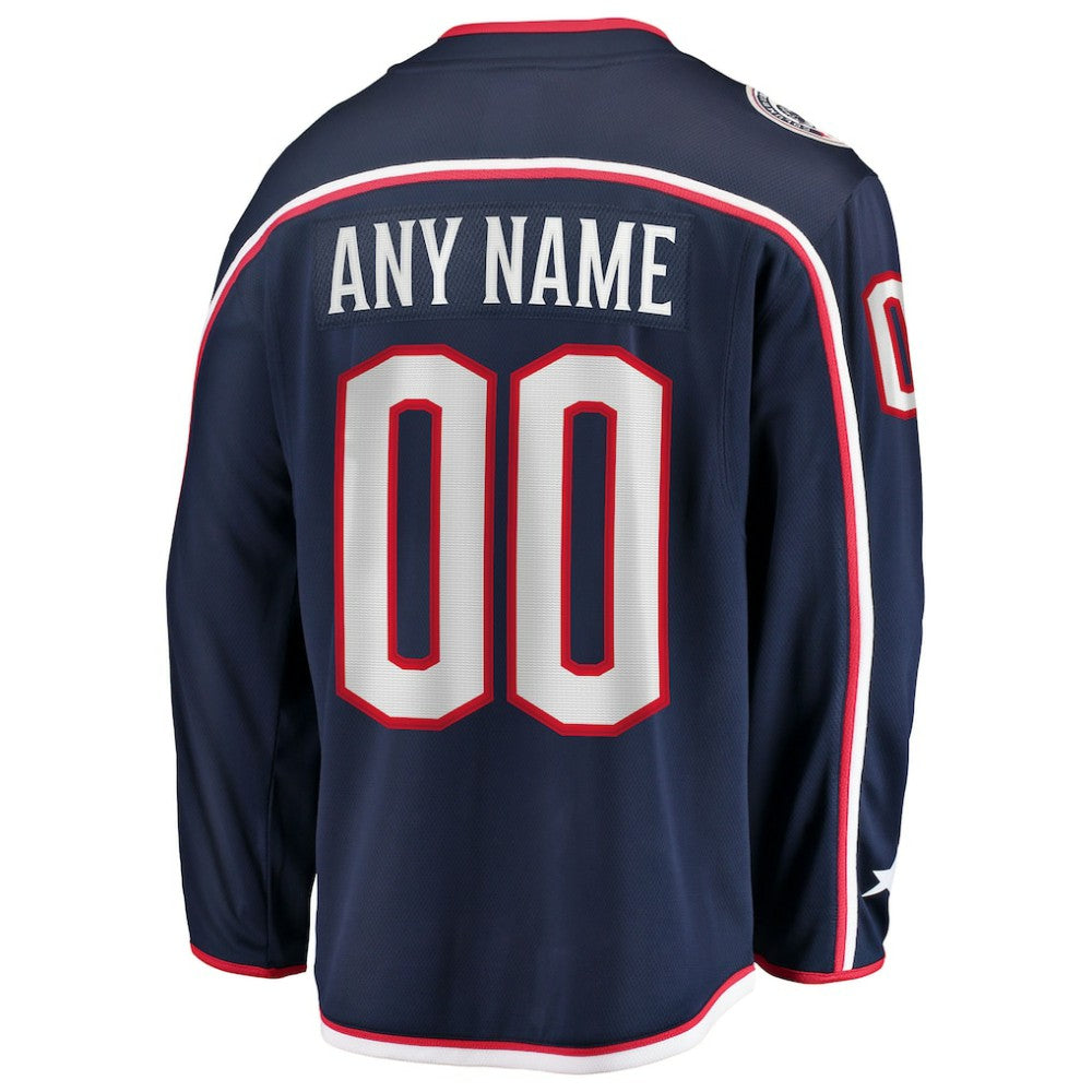 Columbus Blue Jackets Fanatics Home Breakaway Custom Jersey Navy
