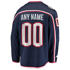Columbus Blue Jackets Fanatics Home Breakaway Custom Jersey Navy