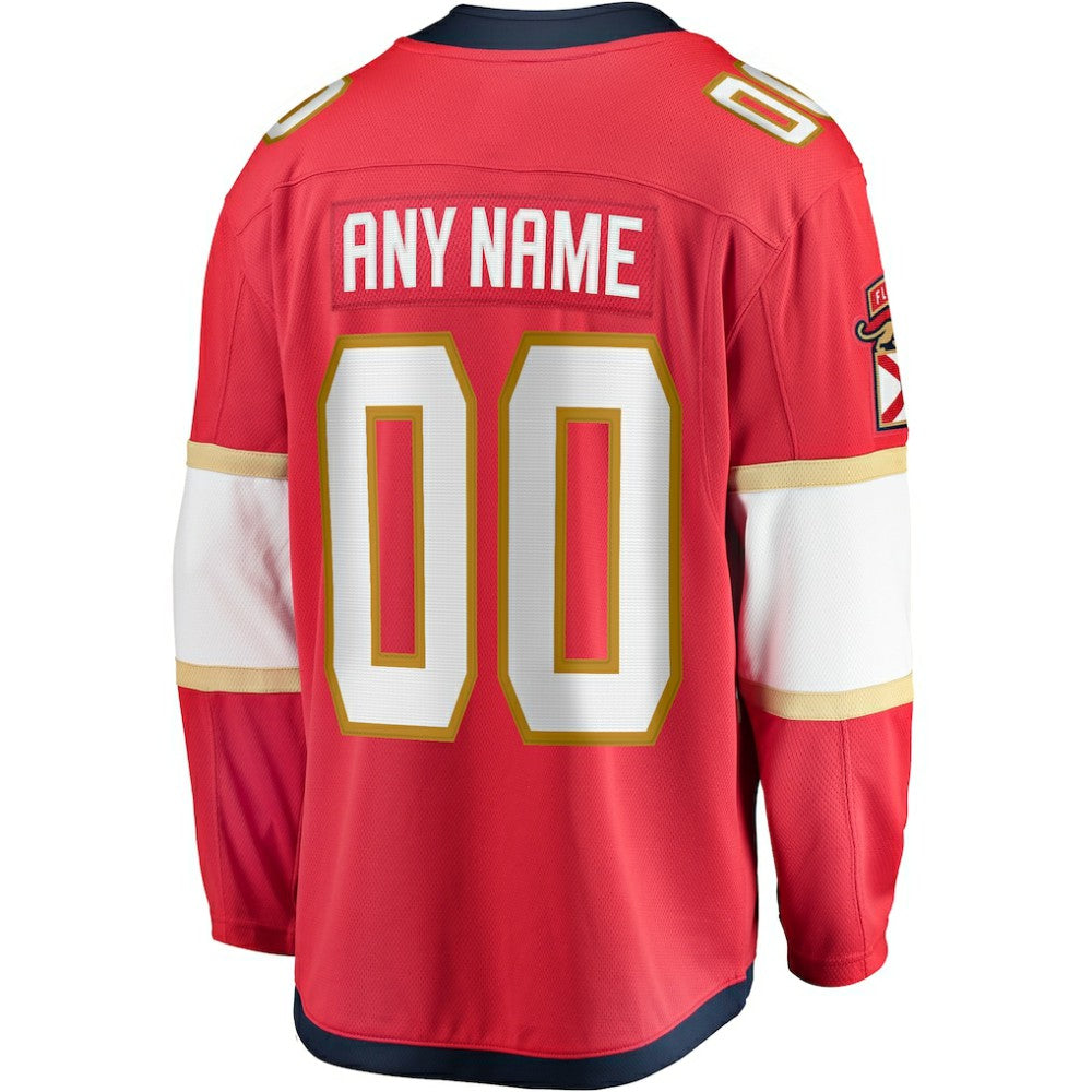 Florida Panthers Fanatics Home Breakaway Custom Jersey Red