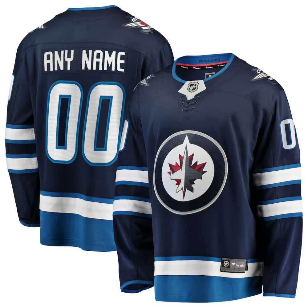Winnipeg Jets Fanatics Home Breakaway Custom Jersey Blue