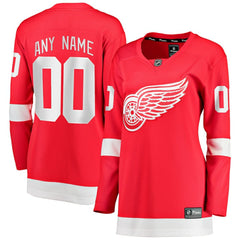 Detroit Red Wings Fanatics Women's Home Breakaway Custom Jersey Red