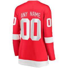 Detroit Red Wings Fanatics Women's Home Breakaway Custom Jersey Red